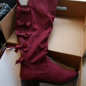 Torrid Bow-Back Over-The-Knee Boots in WINE